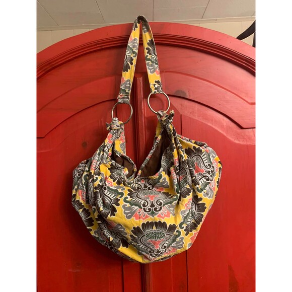 Charming Charlies SUPER CUTE Hobo Sling Bag Purse Boho Cottage Core Paisley EUC - Picture 1 of 5